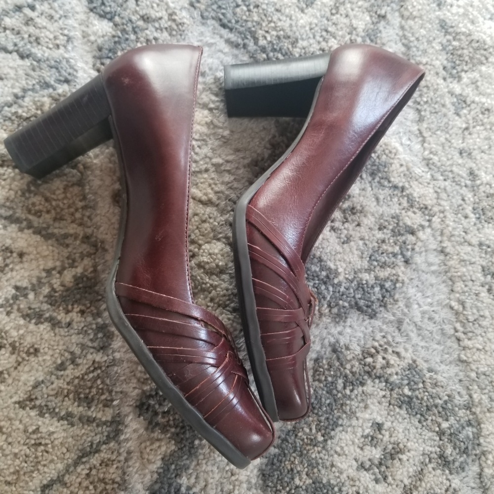 Connie Block Chunky Heel Sz 10 All Day Work Shoe
